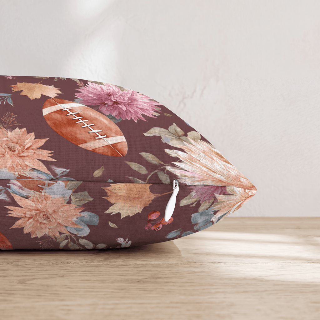 Blush Floral Football Toss Throw Pillow - Hillcroft Home