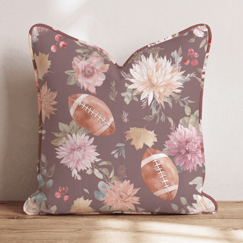 Blush Floral Football Toss Throw Pillow - Hillcroft Home