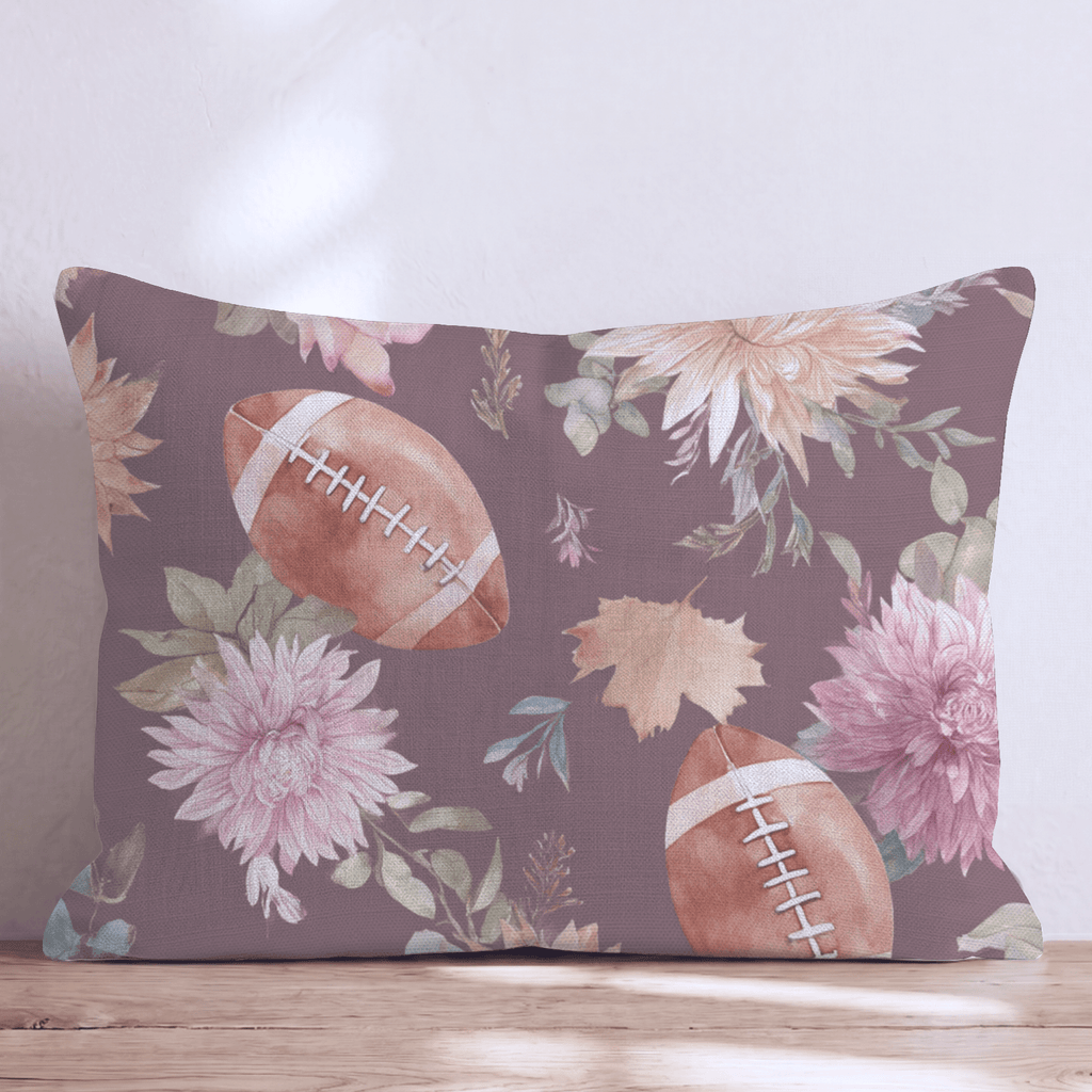 Blush Floral Football Toss Throw Pillow - Hillcroft Home