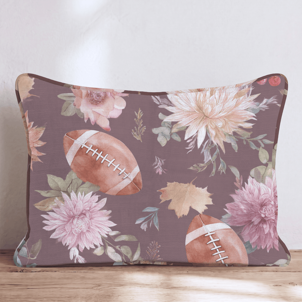 Blush Floral Football Toss Throw Pillow - Hillcroft Home