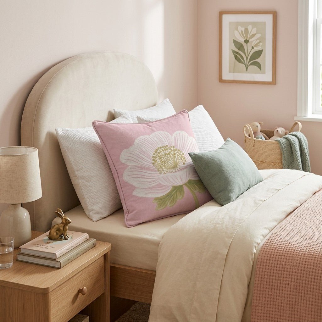 Blush Floral Throw Pillow - Hillcroft Home