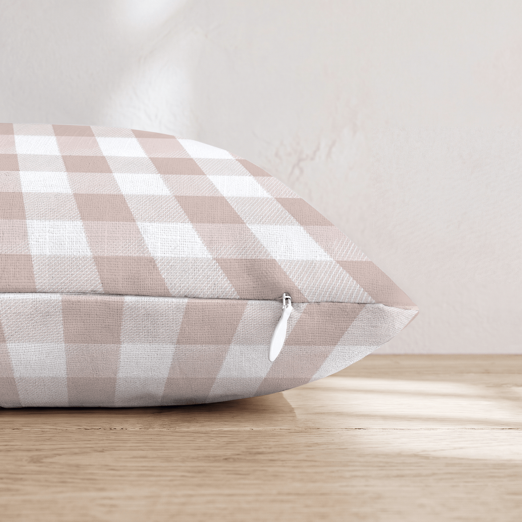 Blush Gingham Check Throw Pillow - Hillcroft Home