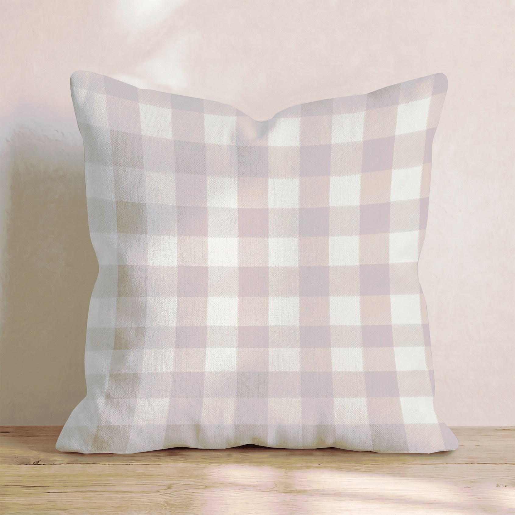 Blush Gingham Check Throw Pillow - Hillcroft Home