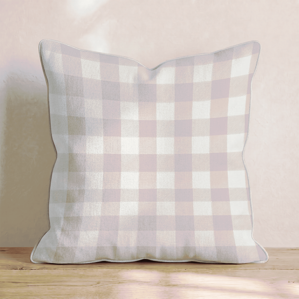 Blush Gingham Check Throw Pillow - Hillcroft Home