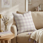 Blush Gingham Check Throw Pillow - Hillcroft Home