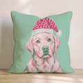 Blush Labrador Retriever Santa Cap Throw Pillow - Hillcroft Home
