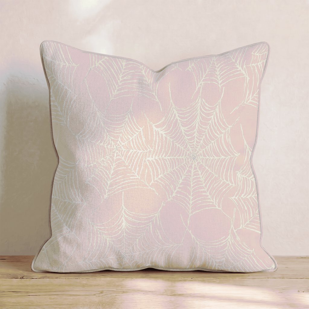 Blush Lace Web Throw Pillow - Hillcroft Home
