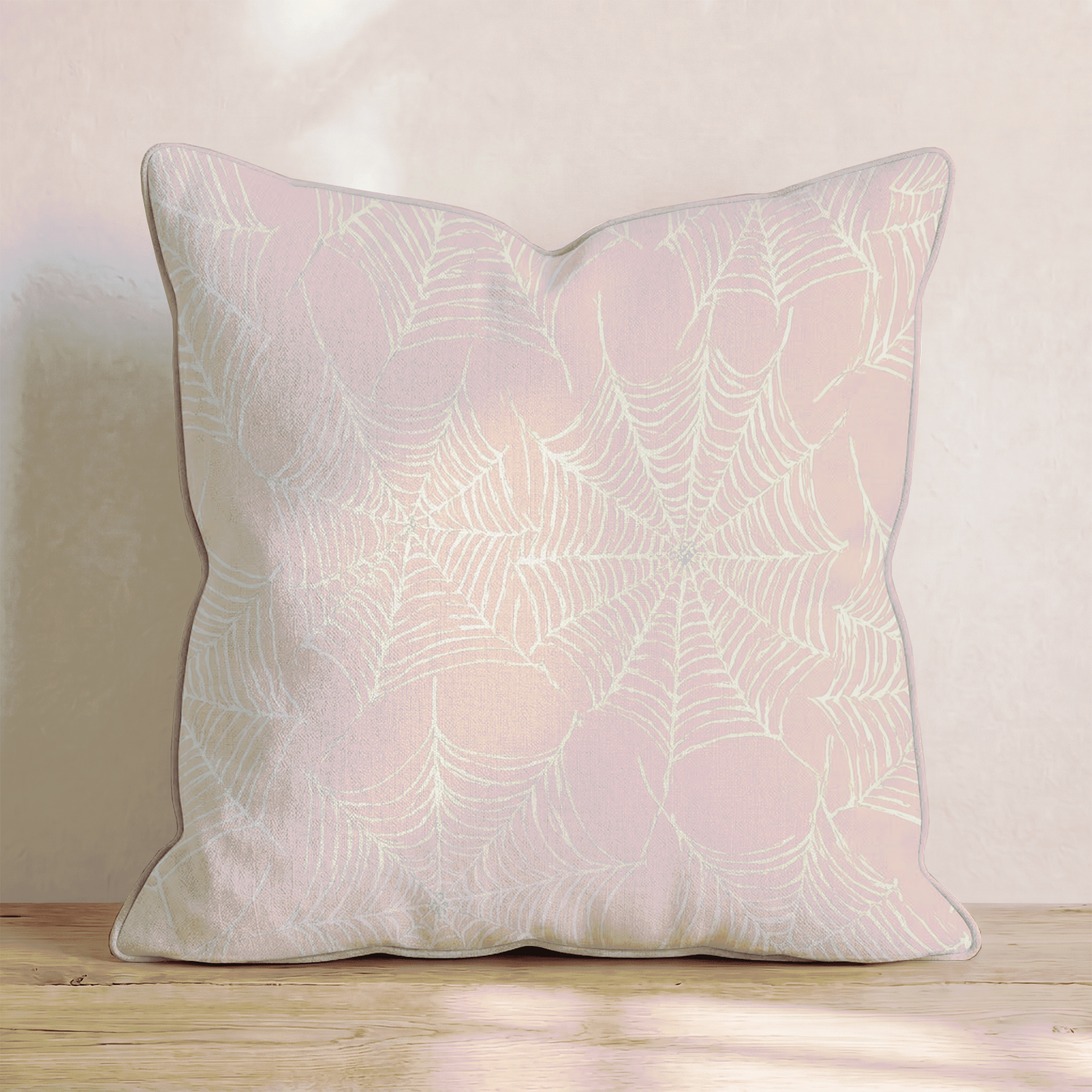 Blush Lace Web Throw Pillow - Hillcroft Home