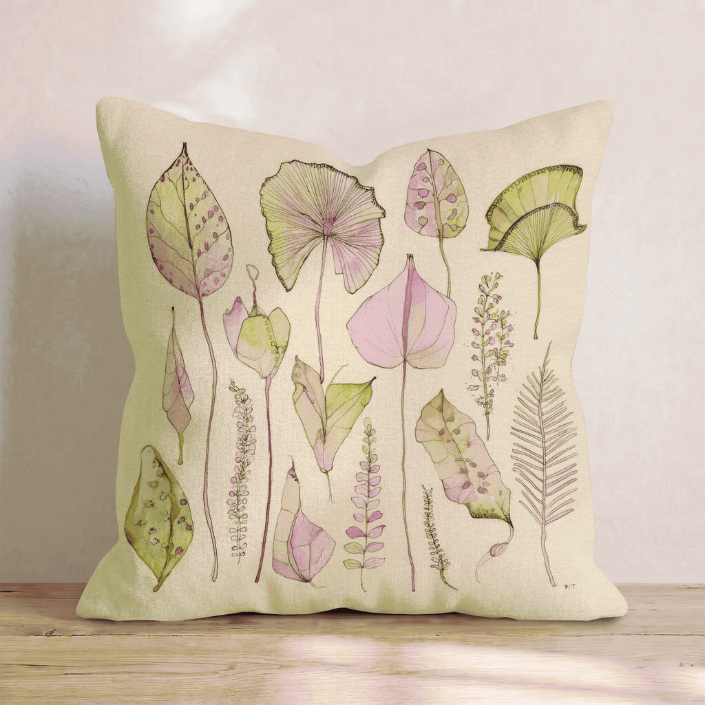 Blush Leaf Study Throw Pillow - Hillcroft Home