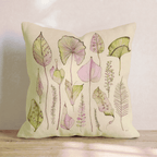Blush Leaf Study Throw Pillow - Hillcroft Home