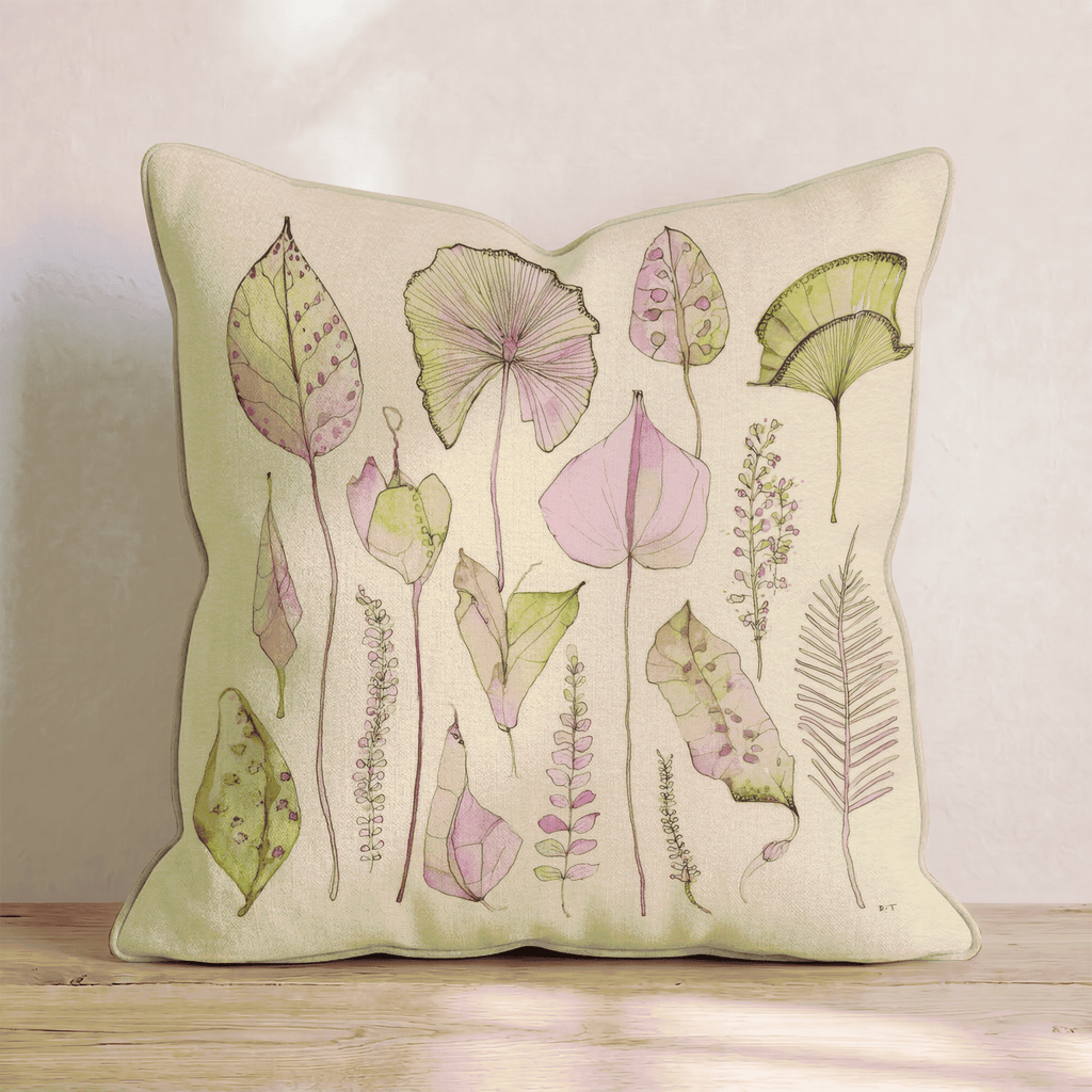 Blush Leaf Study Throw Pillow - Hillcroft Home
