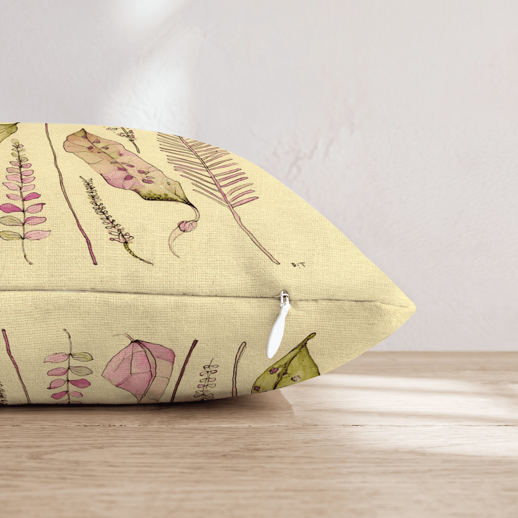 Blush Leaf Study Throw Pillow - Hillcroft Home