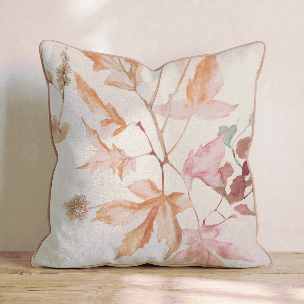 Blush Maple Sprigs Throw Pillow - Hillcroft Home