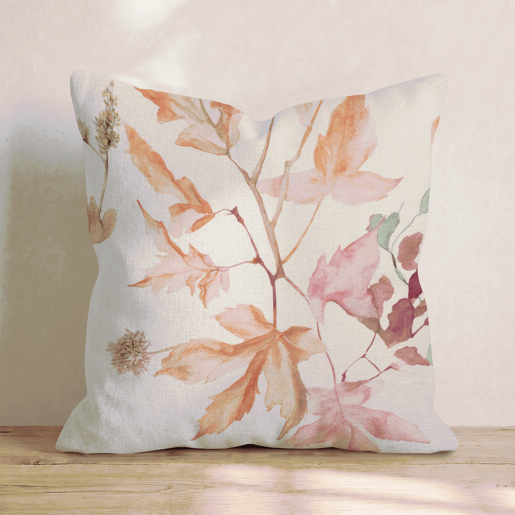 Blush Maple Sprigs Throw Pillow - Hillcroft Home