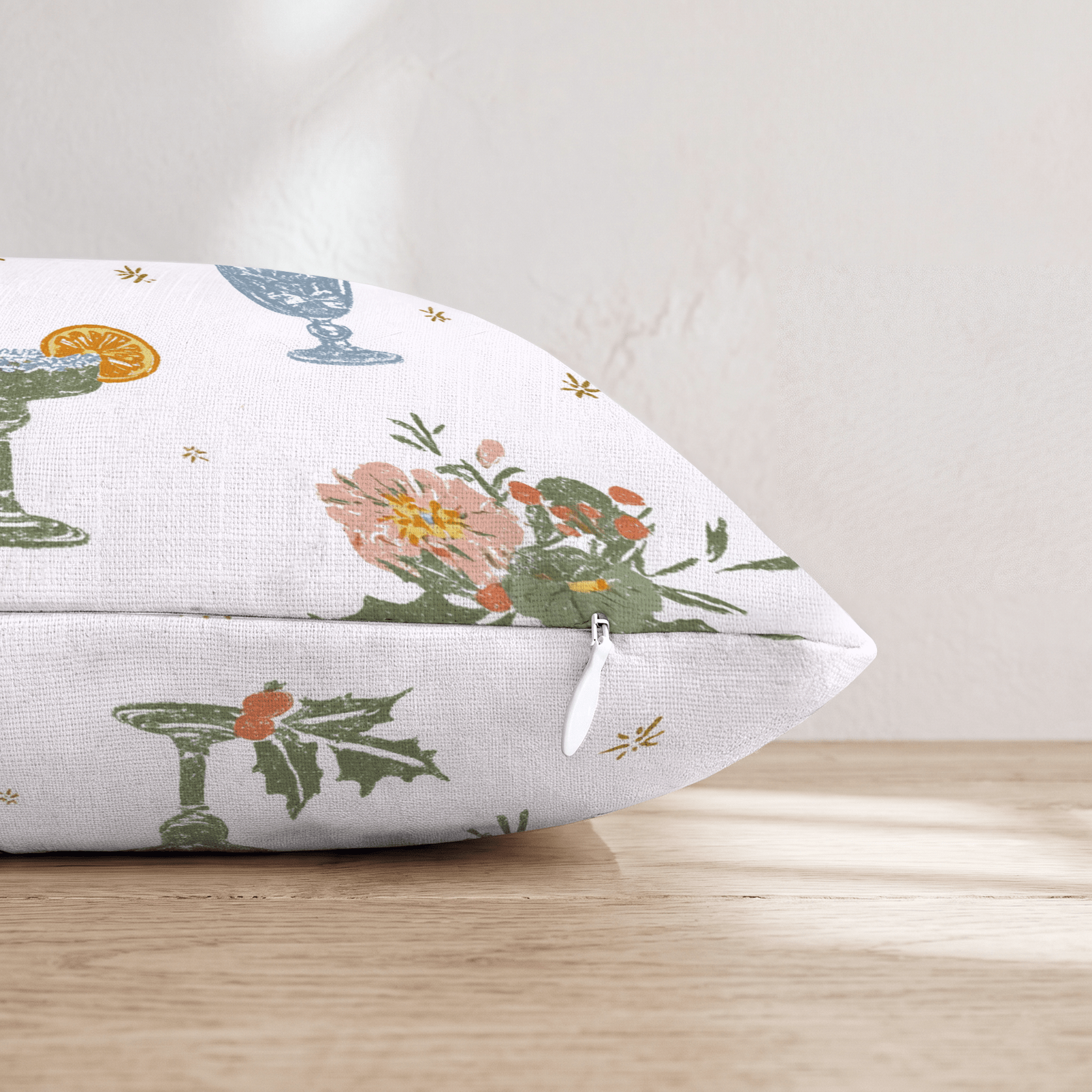 Blush Margarita Garden Throw Pillow - Hillcroft Home