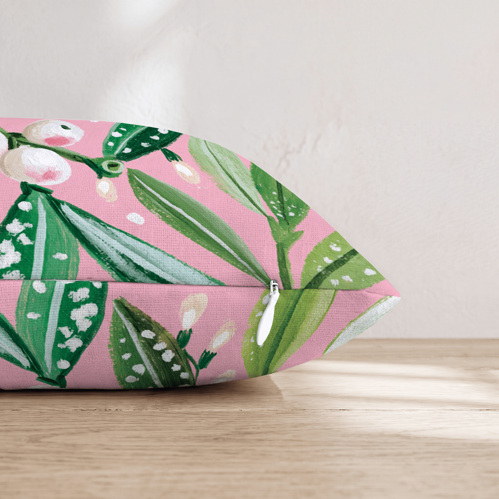 Blush Mistletoe Sprig Throw Pillow - Hillcroft Home