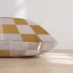 Blush Mustard Split Check Throw Pillow - Hillcroft Home
