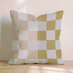 Blush Mustard Split Check Throw Pillow - Hillcroft Home
