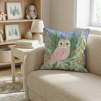 Blush Owl Woods Throw Pillow - Hillcroft Home