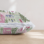 Blush Peak Ski Village Throw Pillow - Hillcroft Home