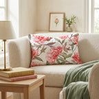 Blush Peony Trail Throw Pillow - Hillcroft Home
