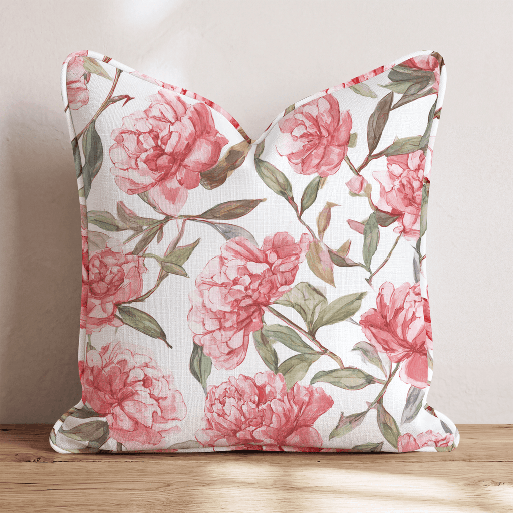 Blush Peony Trail Throw Pillow - Hillcroft Home