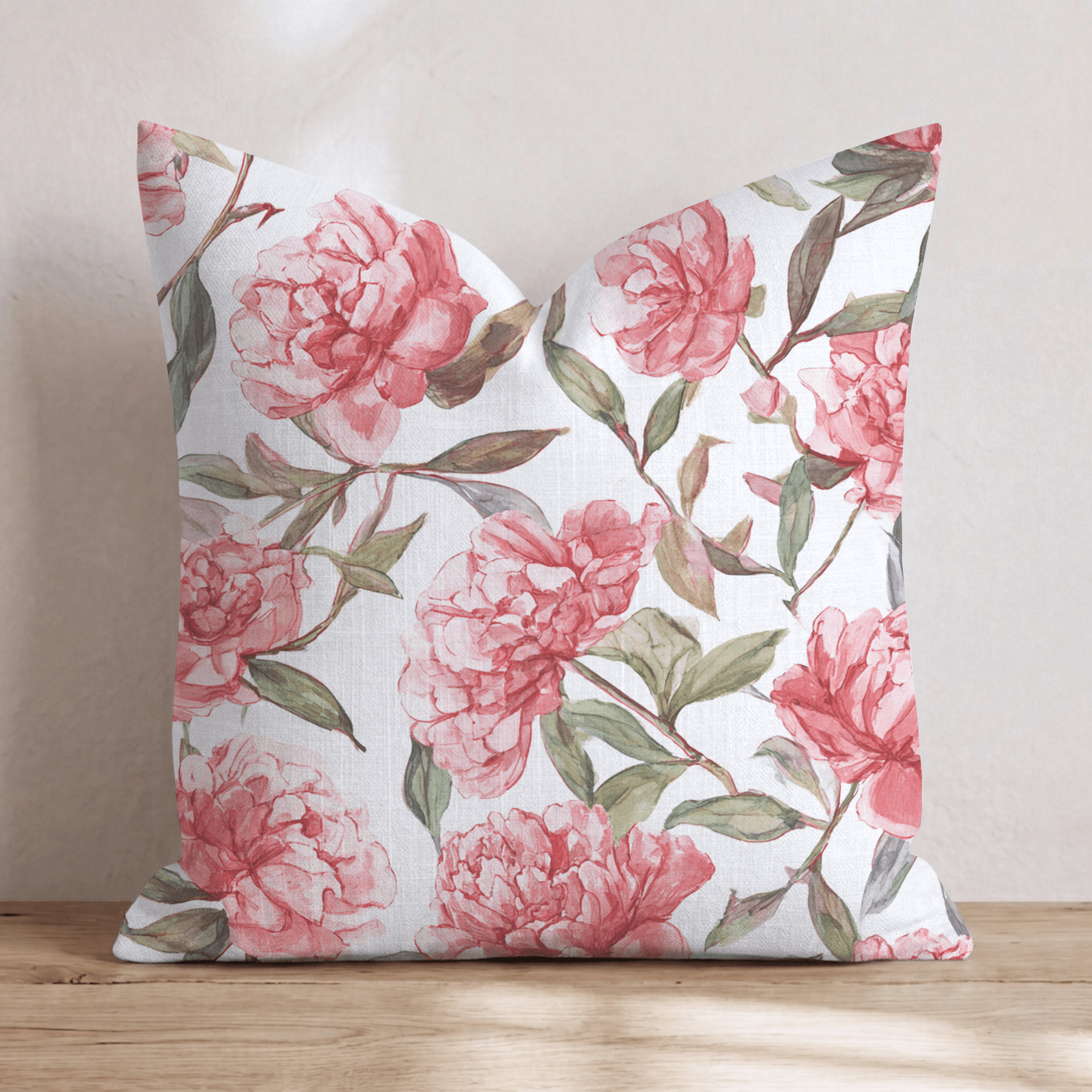 Blush Peony Trail Throw Pillow - Hillcroft Home
