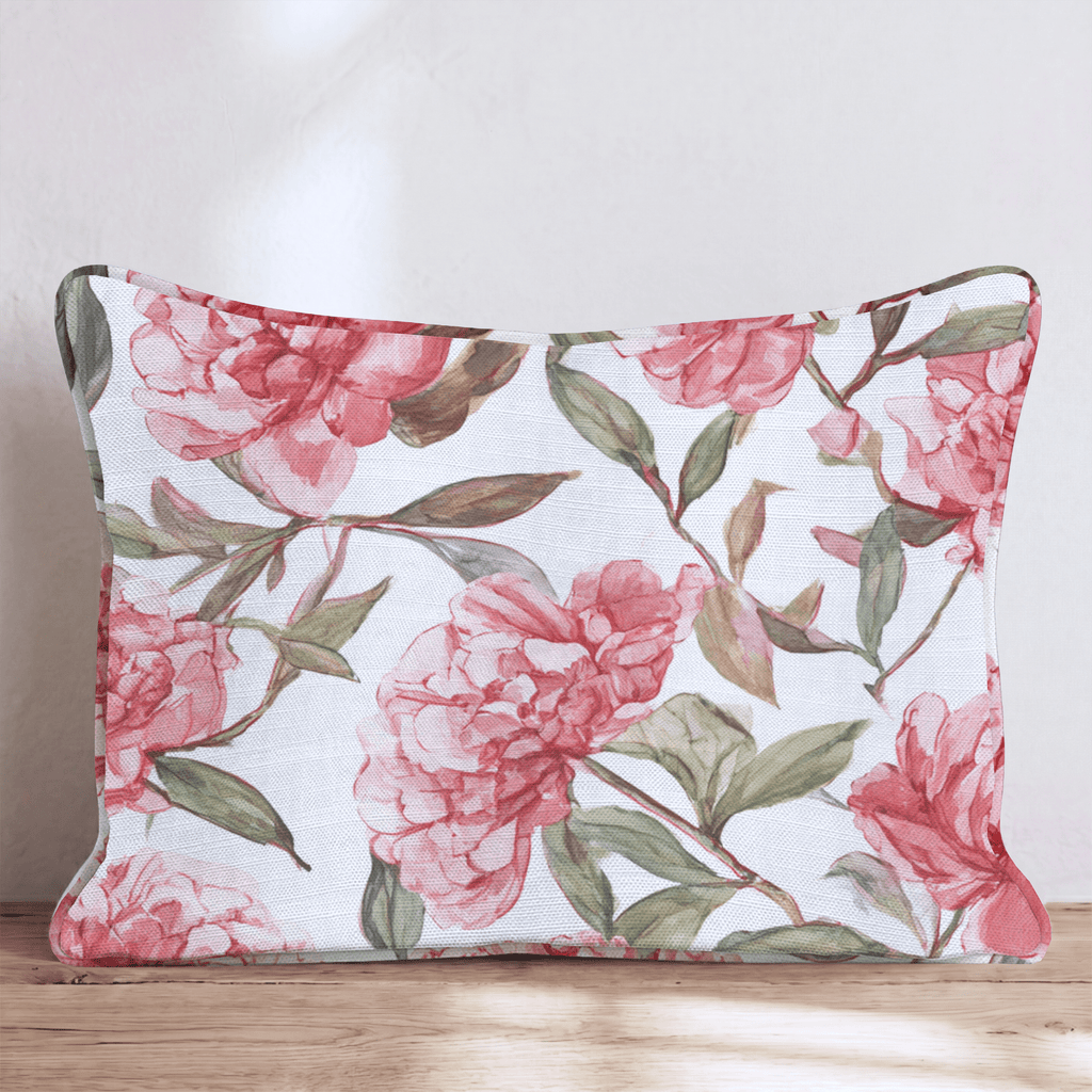 Blush Peony Trail Throw Pillow - Hillcroft Home