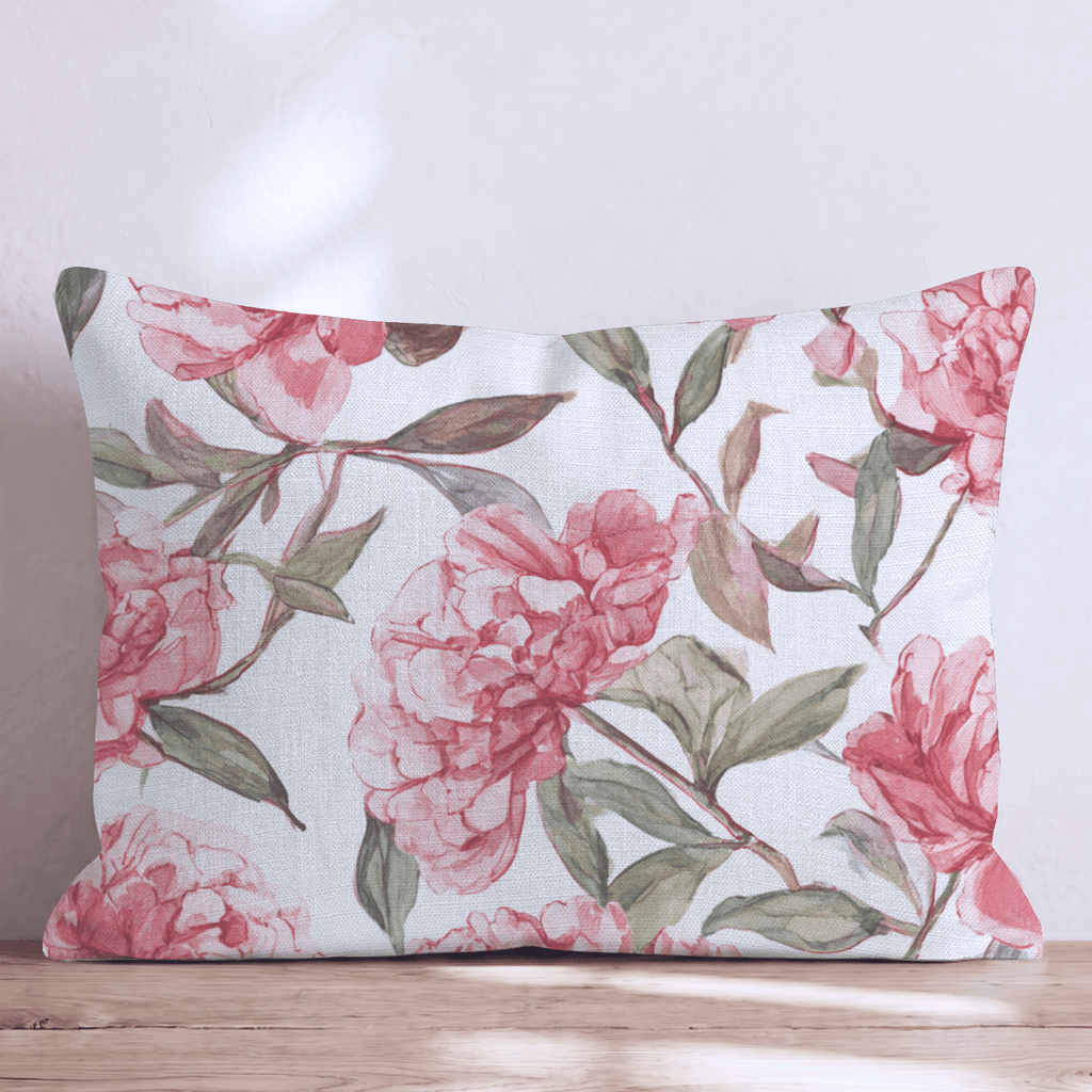 Blush Peony Trail Throw Pillow - Hillcroft Home