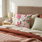 Blush Poinsettia Garden Throw Pillow - Hillcroft Home
