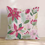 Blush Poinsettia Garden Throw Pillow - Hillcroft Home