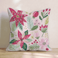 Blush Poinsettia Garden Throw Pillow - Hillcroft Home