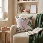 Blush Turtle Doves Throw Pillow - Hillcroft Home
