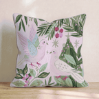 Blush Turtle Doves Throw Pillow - Hillcroft Home