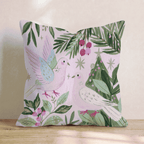 Blush Turtle Doves Throw Pillow - Hillcroft Home