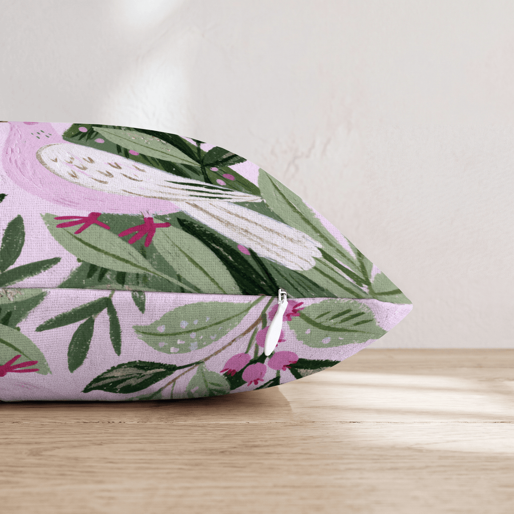 Blush Turtle Doves Throw Pillow - Hillcroft Home