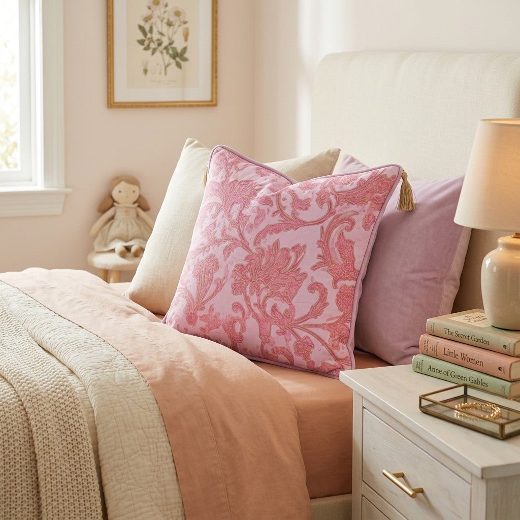 Blush Veil Throw Pillow - Hillcroft Home