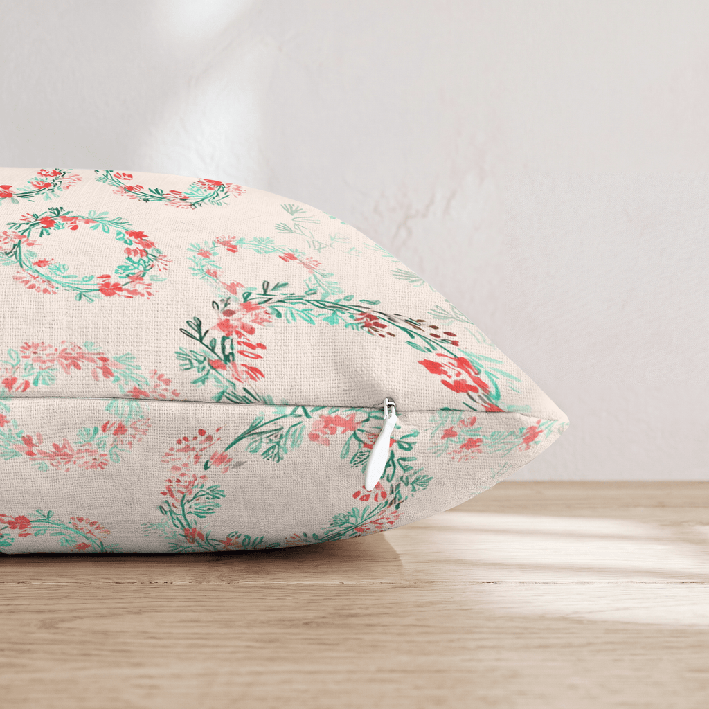 Blush Wreath Scatter Throw Pillow - Hillcroft Home