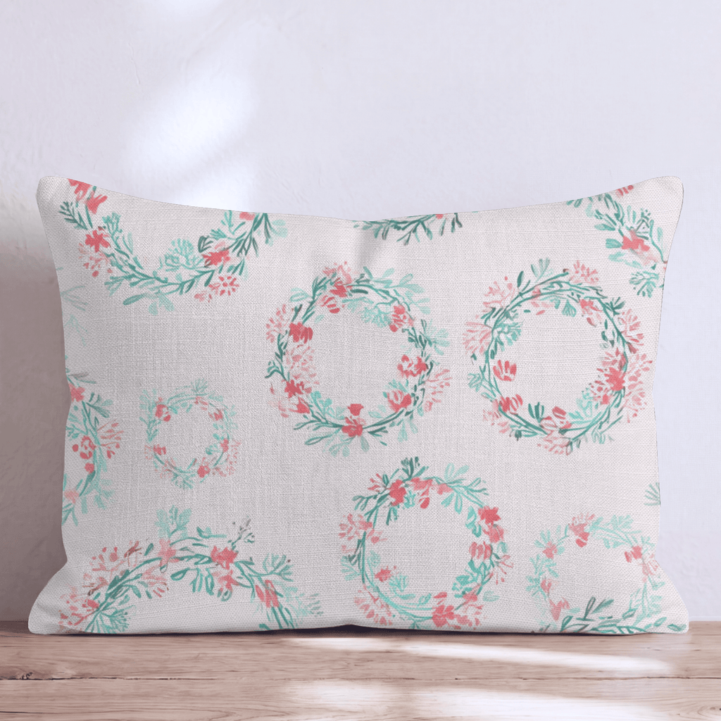 Blush Wreath Scatter Throw Pillow - Hillcroft Home
