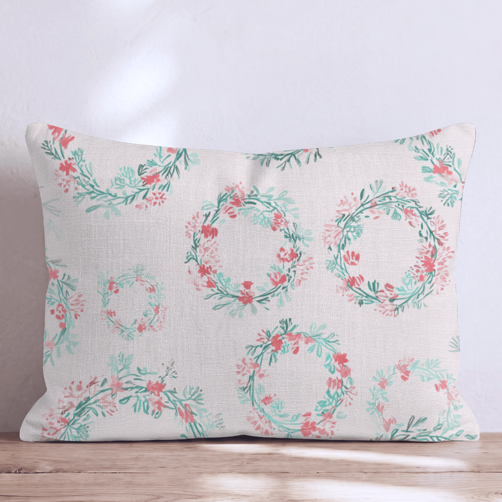 Blush Wreath Scatter Throw Pillow - Hillcroft Home