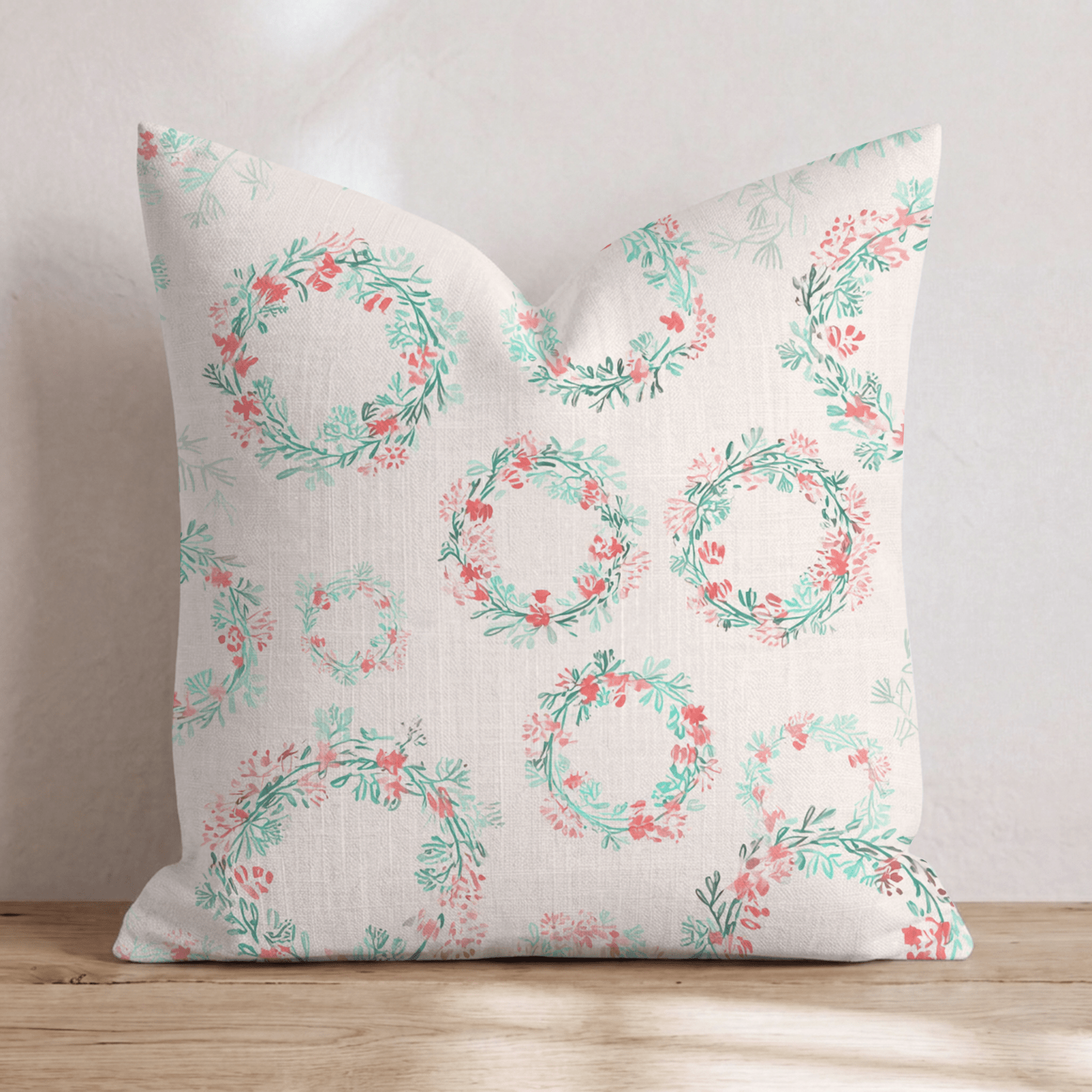 Blush Wreath Scatter Throw Pillow - Hillcroft Home