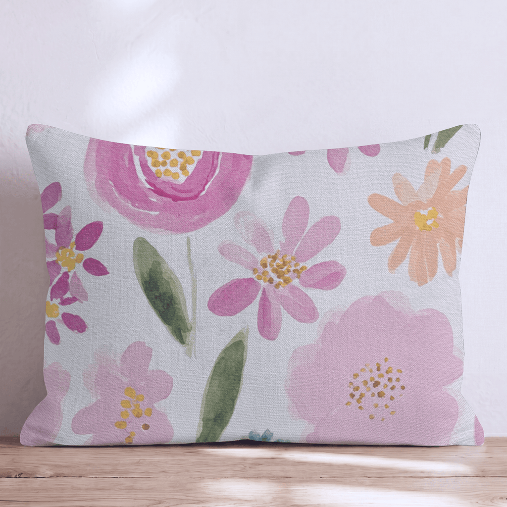Blushing Garden Throw Pillow - Hillcroft Home