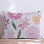 Blushing Garden Throw Pillow - Hillcroft Home