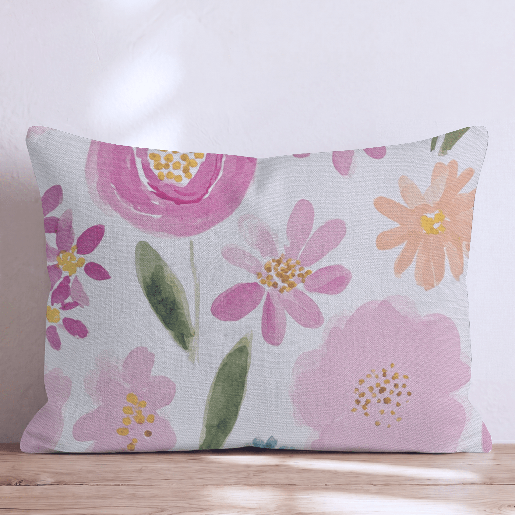 Blushing Garden Throw Pillow - Hillcroft Home