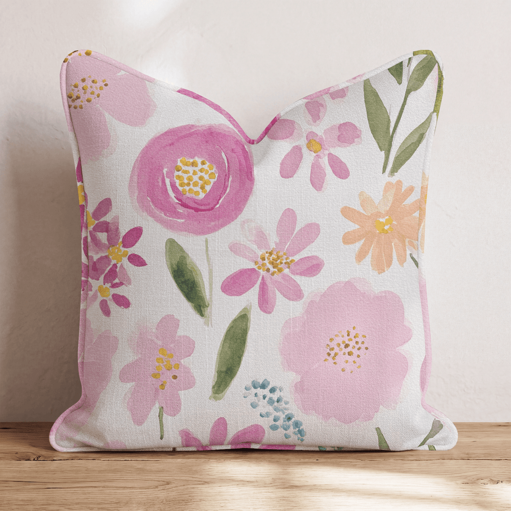 Blushing Garden Throw Pillow - Hillcroft Home