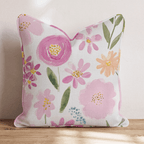 Blushing Garden Throw Pillow - Hillcroft Home