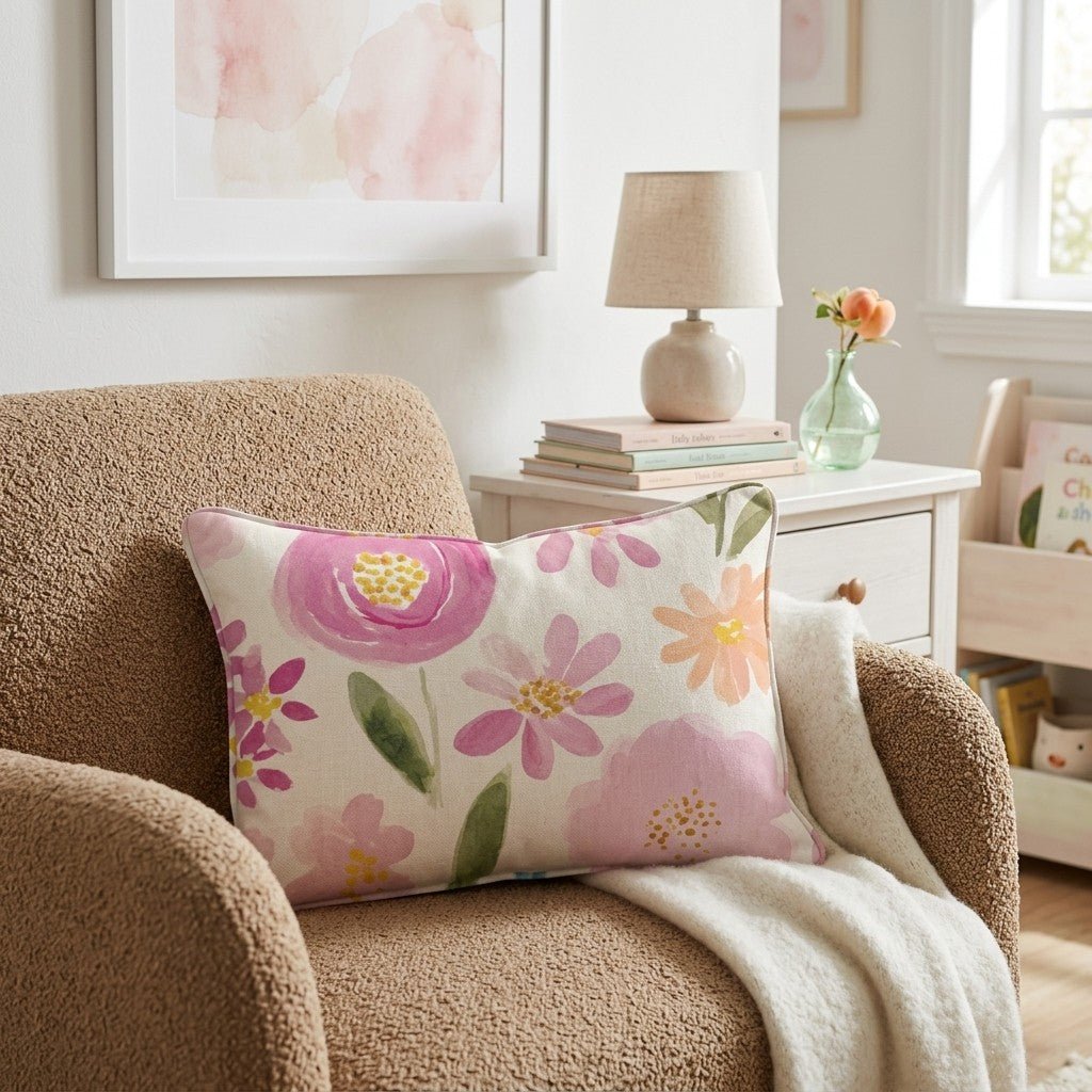 Blushing Garden Throw Pillow - Hillcroft Home