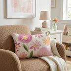 Blushing Garden Throw Pillow - Hillcroft Home