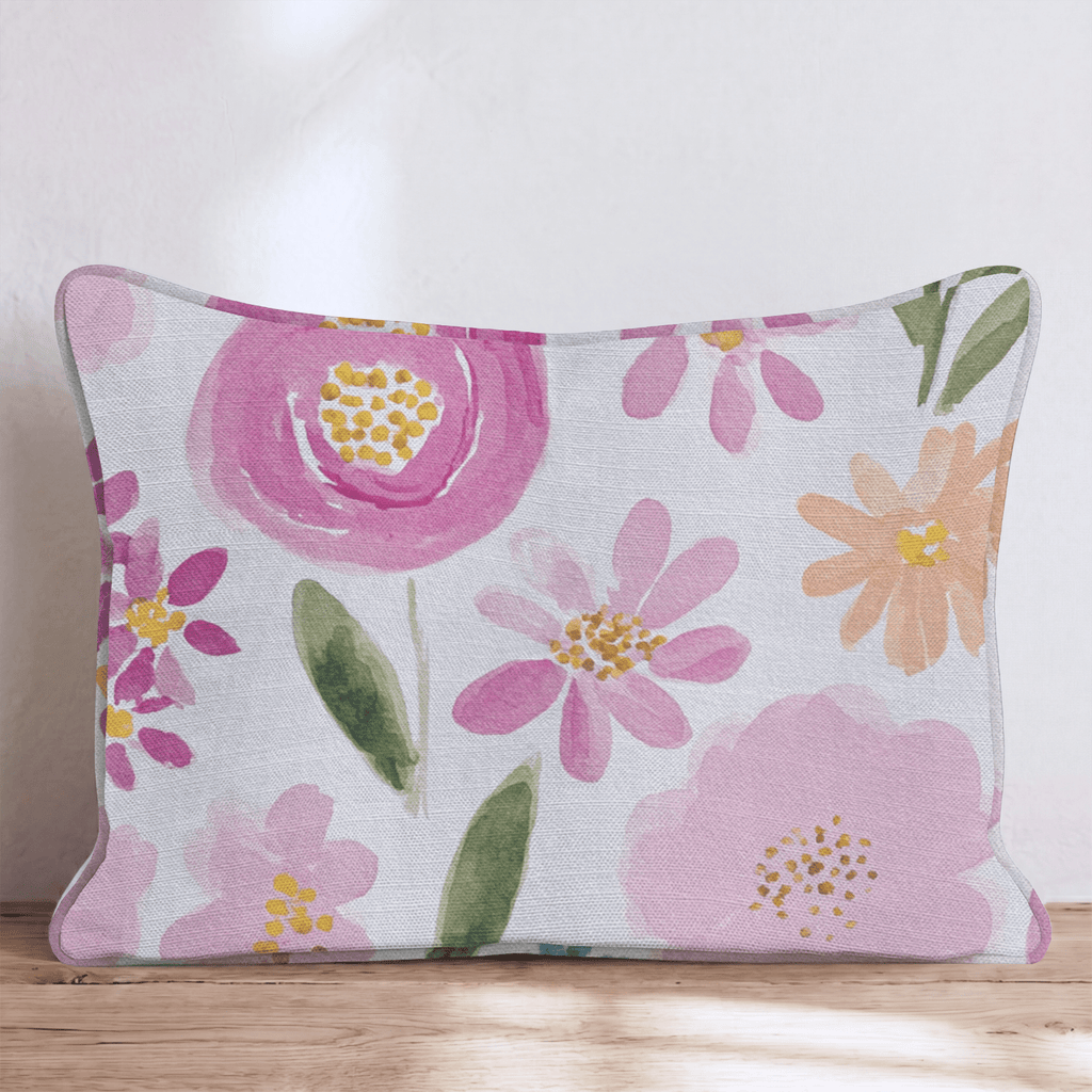 Blushing Garden Throw Pillow - Hillcroft Home