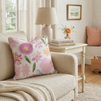 Blushing Garden Throw Pillow - Hillcroft Home